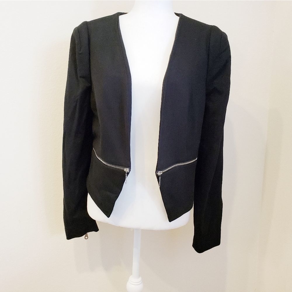 Philosophy Black Ponte Blazer with Zipper detail